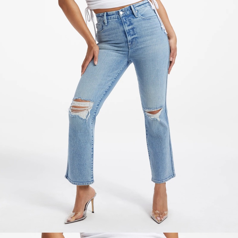 New Never Been Worn Good American Jean: good curve straight, indigo 248, size 8 - Picture 1 of 2